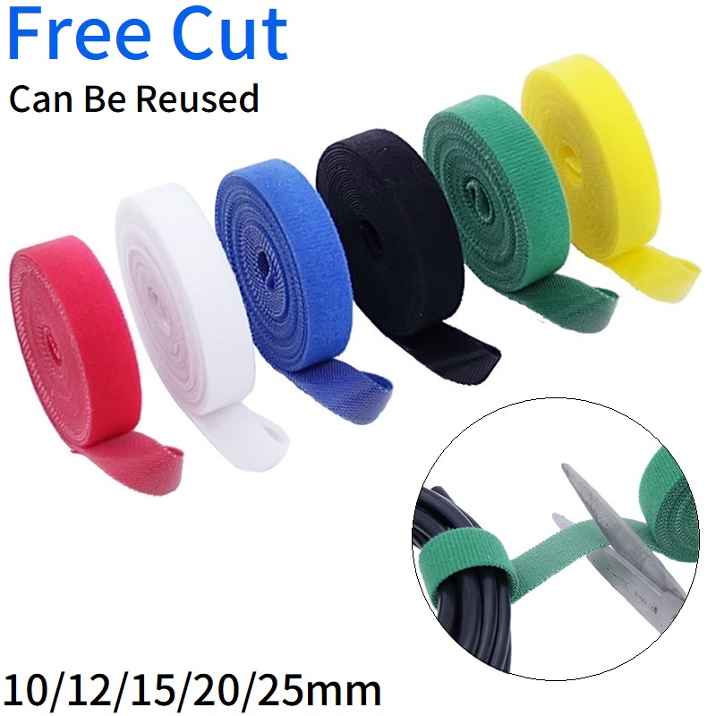 Gear Tie Reusable - 1/5M Cable Ties Reusable Adhesive Hook