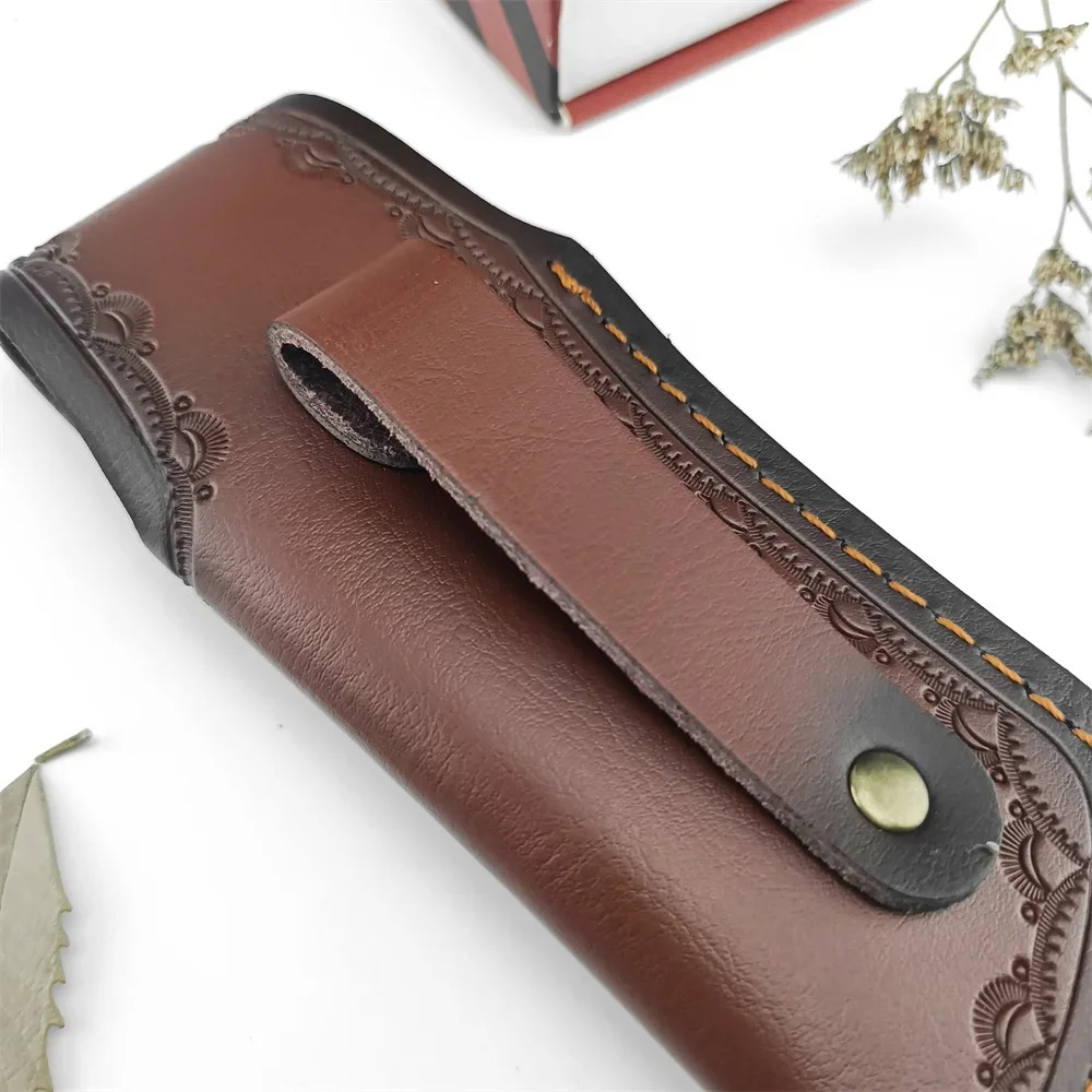 Brown Embossed Leather Knife S - Edc Carry Belt Leather review and price