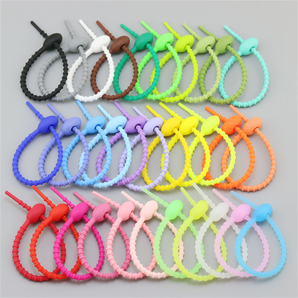 10Pcs/Lot Multi Color Silicone - Gear Tie Reusable review and price