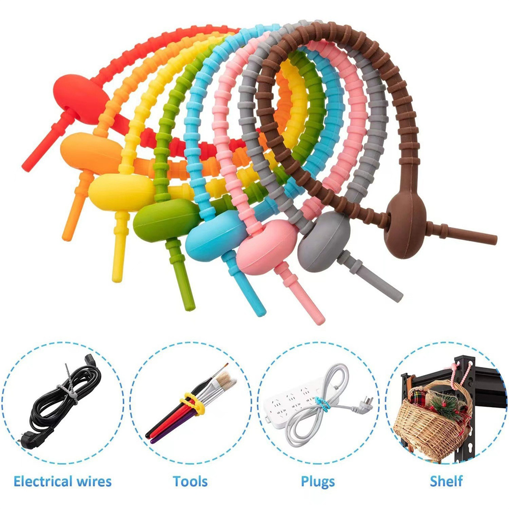 10Pcs/Lot Multi Color Silicone - Gear Tie Reusable review and price