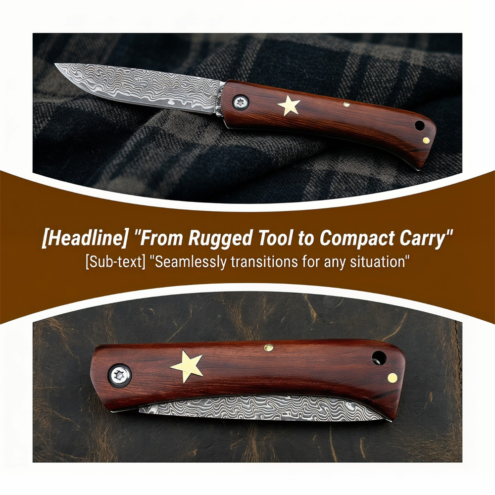 Compact Outdoor Survival Damas - Edc Pocket Carry Fixed Blade review and price